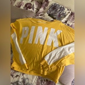 PINK VICTORIA SECRET THIN SWEATER MATERIAL!! LOVE THIS TOP!!